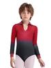 Conjunto de Leotard de Dança Brilhante com Strass, Gola Reversível, Manga Longa e Calça com Cós Elástico para Meninos