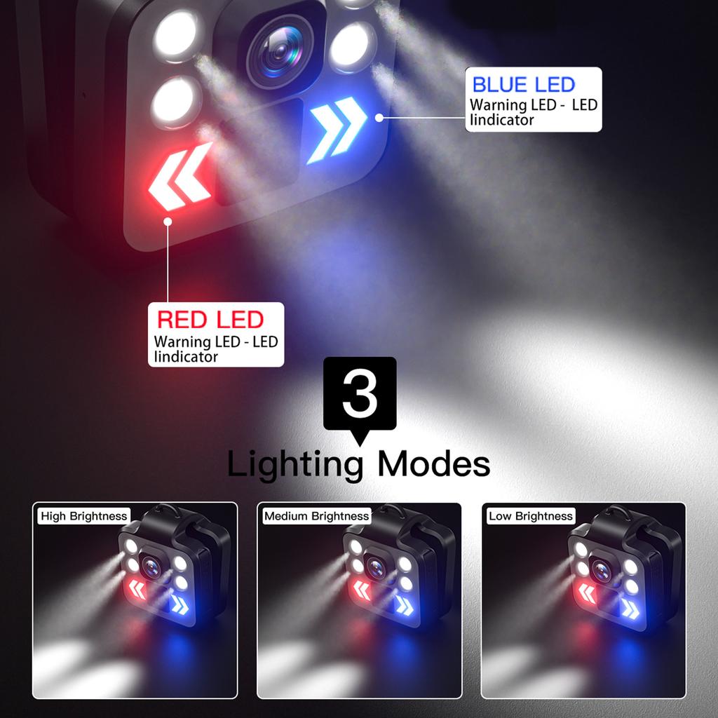 HD Night Camera IP65 Waterproof 4 High Power White Light 1080P 3 in 1 Small Video Camera for Outdoor