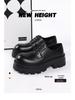 Herren Schwarze Leder Schuhe mit Höhenerhöhung - Dicke Sohle, Big-Toe-Design, Ideal für Hochzeiten und Geschäft.