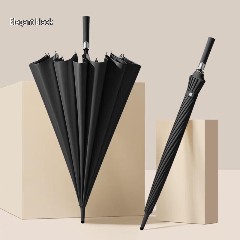 MAYDU 16-Rib Automatic Long Handle Sun/Rain Umbrella