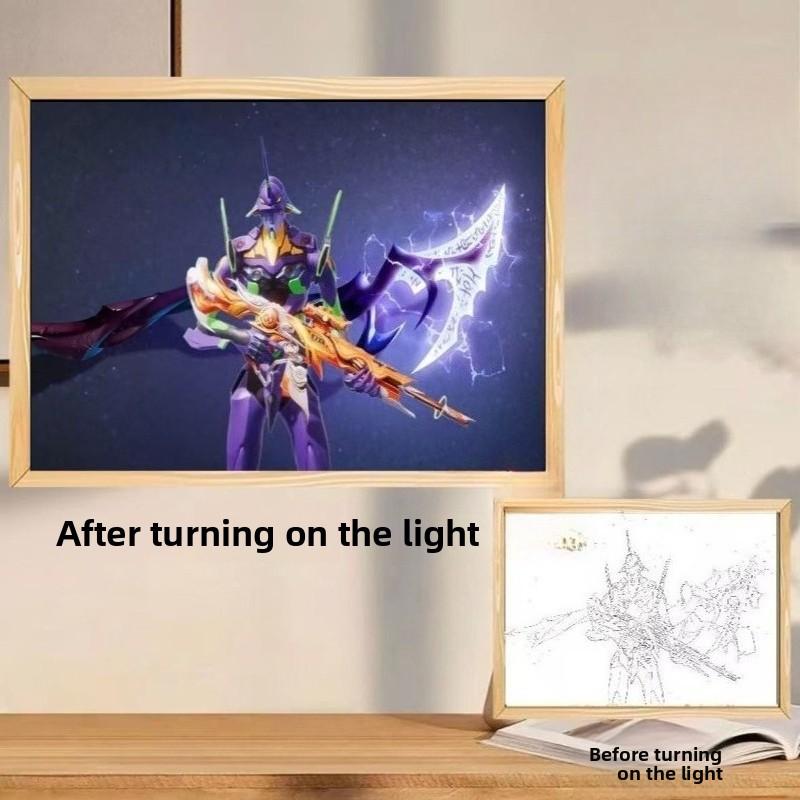 

22cm/8.66in Game For Peace 3D Light Painting Game Peripherals Lamp LED Night Cartoon Creativity Decoration Desktop Luminous Toys