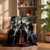 Medieval Knight Custom Flannel Blankets Soft Warm Cozy Throws for Home Decor Holiday Gifts