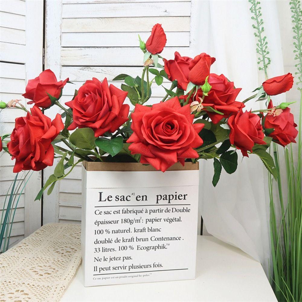 

Wedding Office Garland Bouquet Decoration Peony Silk Rose Fake Plant Artificial Flower