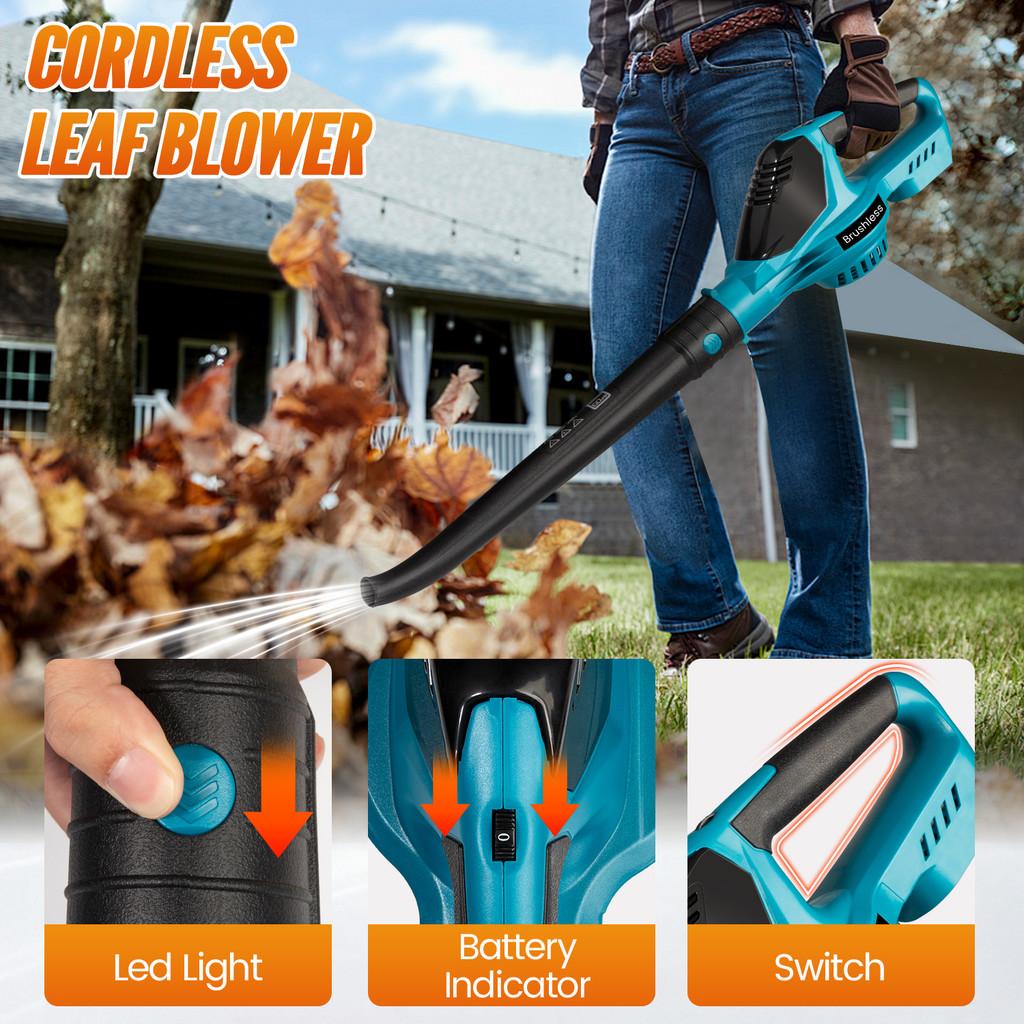 5500W High Power Brushless Electric Air Blower Cordless Portable Snow Leaf Blower Leaves Snow Dust Cleaning Power Tool