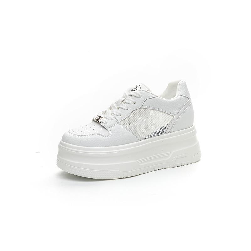 Mesh breathable little white shoes women's summer new 8 muffin thick-soled small inner height-increasing sports and leisure shoes