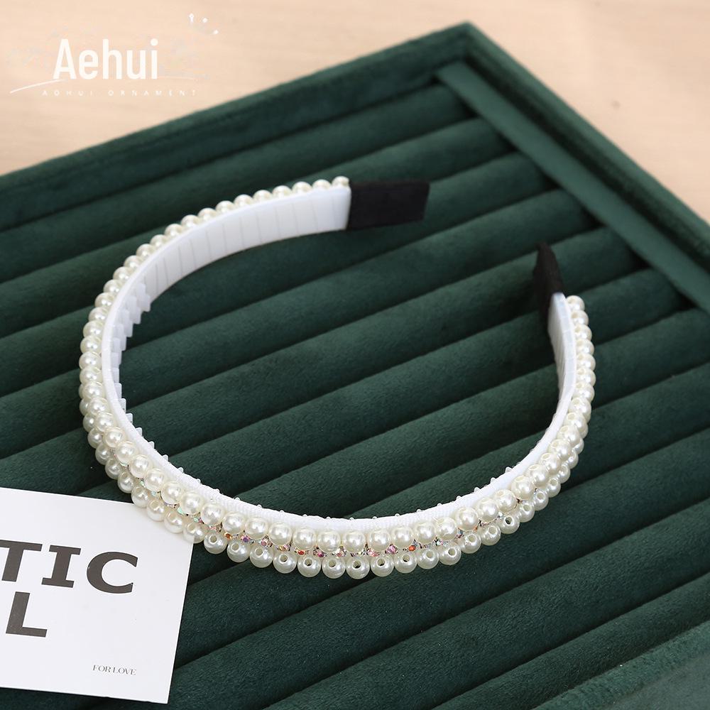 "Korean Style Pearl Bridal Headband - Handmade Fashion Accessory"