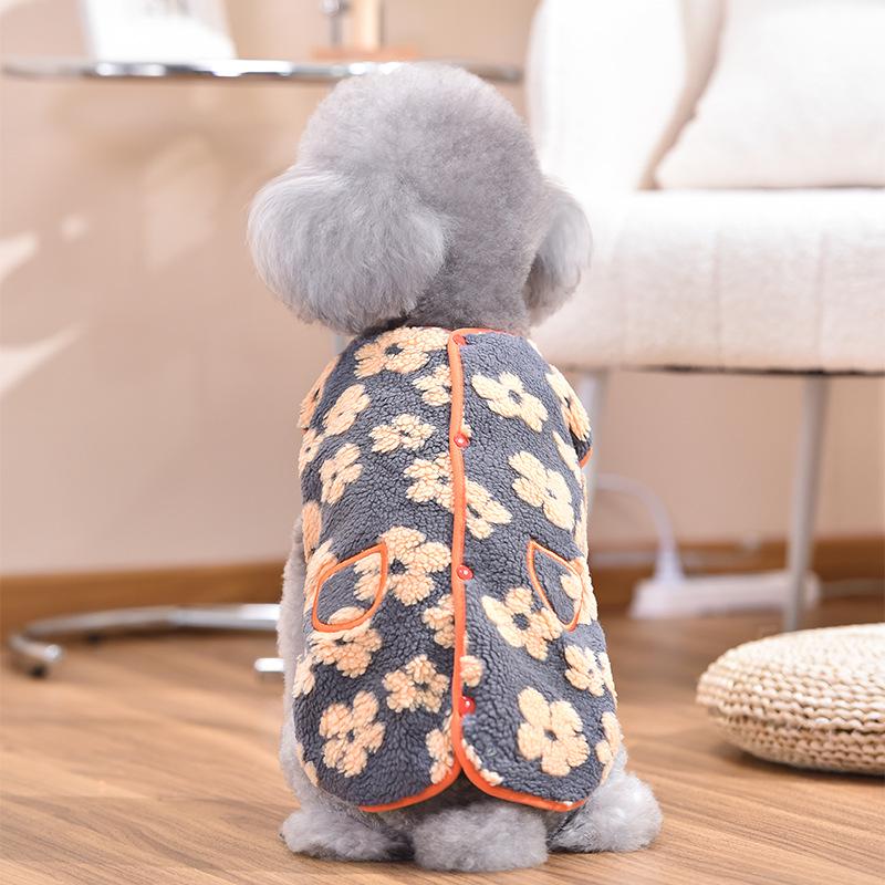 Sunflower Corgi Dachshund Lambswool Vest: Autumn/Winter Short-Legged Dog Clothing with Velvet