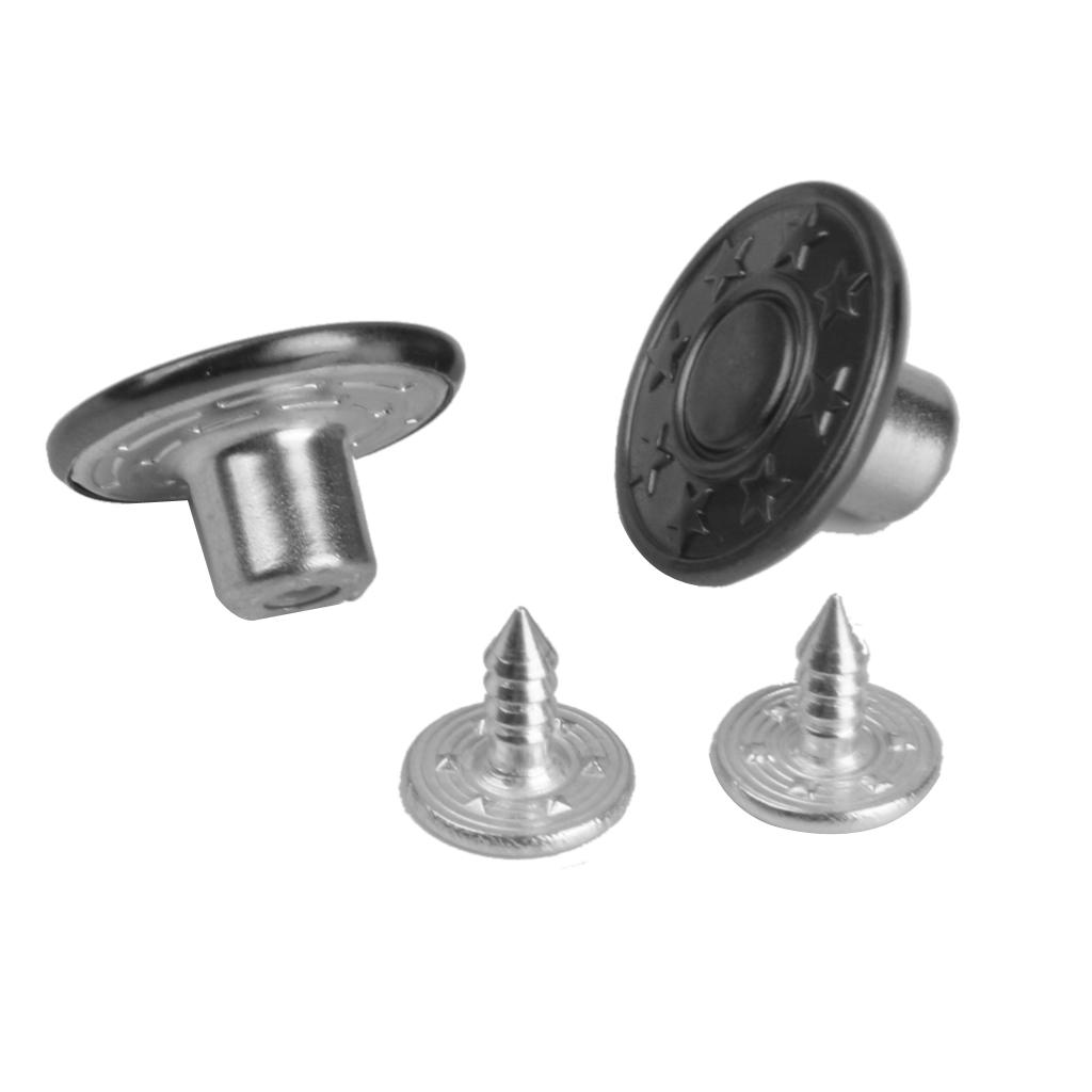 50 ks Knoflík Džínové knoflíky Knoflík na kalhoty Šití 17 mm Černý