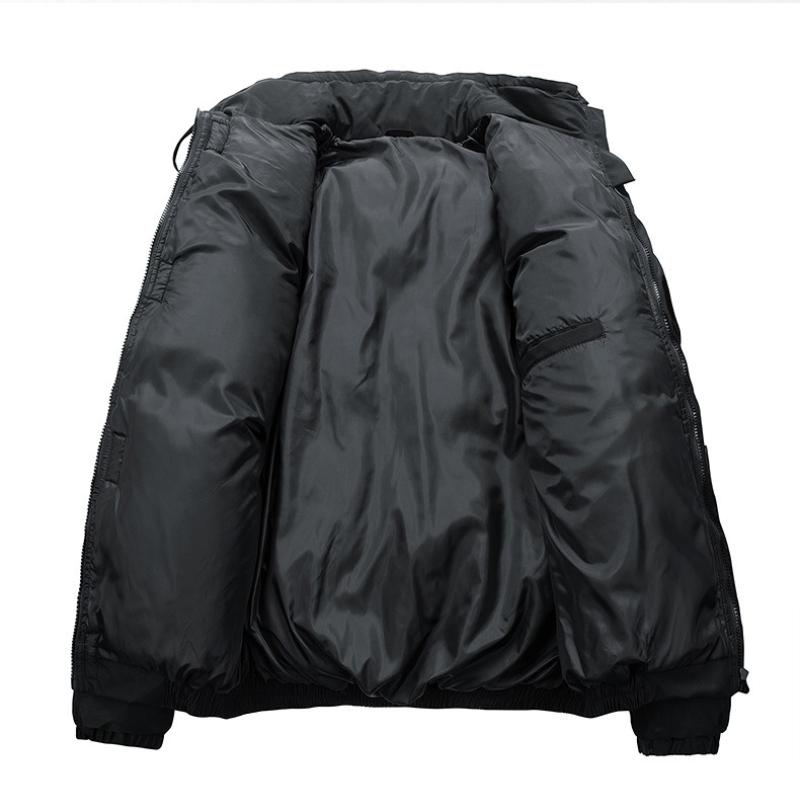 Large Size Stand-up Collar Cotton Clothing Men and Women Paragraph Winter Down Cotton Jacket Loose Thickened Couple Paragraph Cotton Jacket Men