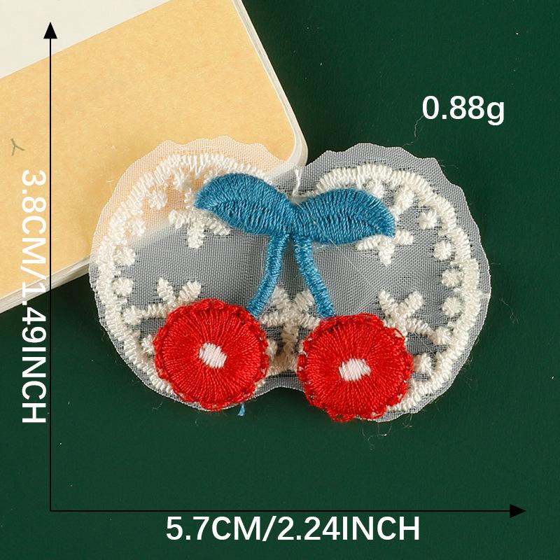 Computer Embroidery Label Hair Accessories Accessories Cherry Lace Embroidery Stickers Diy Patches Clothing Accessories Cloth Labels Cloth Stickers