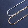 Women All Stone Tennis Chain Necklace Full Sparkling Round Cut Stones Elegant Statement Jewelry