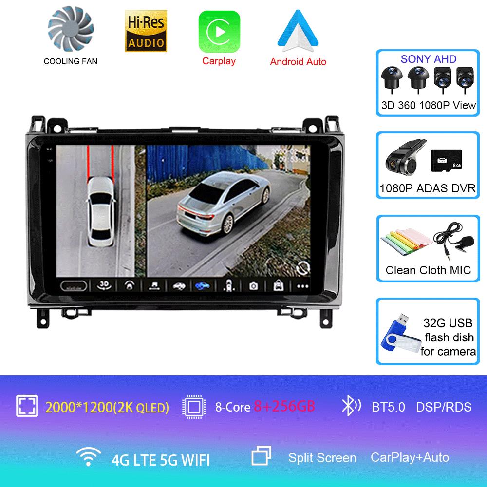 Radio auto Android 14 Pentru Mercedes-Benz B-Class T245 2005 - 2011 Player video multimedia Navigație stereo Nu 2din 2 din dvd