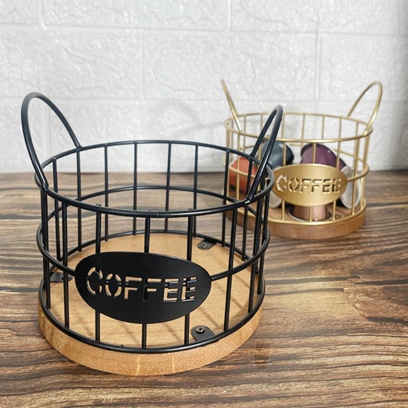 Iron Coffee Holder Versatile Coffee Storage Rack Coffee Pods Basket Decoration for Kitchen Countertop Espresso Pods Basket