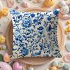 Elegant Blue Floral Pattern Pillow Case Pattern Printed Pillowcase for Living Room Sofa Cushion Cover  Bedroom Decor