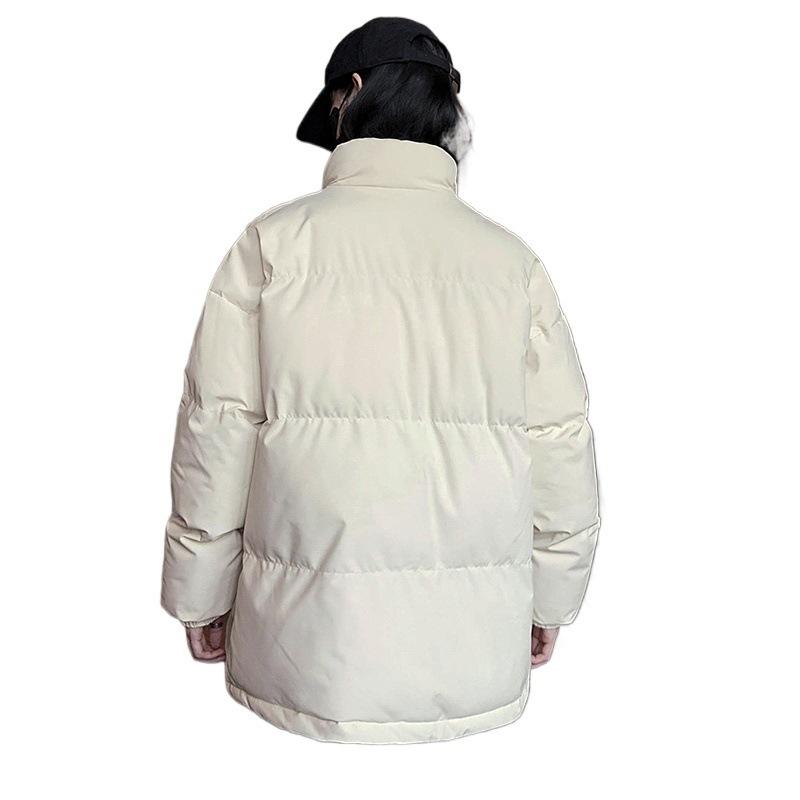 Winter Solid Color Thickened Stand-up Neck Cotton-padded Jacket Men's American Retro Loose and Versatile Cotton-padded Jacket Casual Bread Jacket
