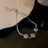 Bracciale Regolabile in Oro Vero Galvanizzato con Zir*****val Diamond, Lusso Leggero, Bracciale alla Moda di Alta Gamma, Gioiello Versatile per il Pendolarismo