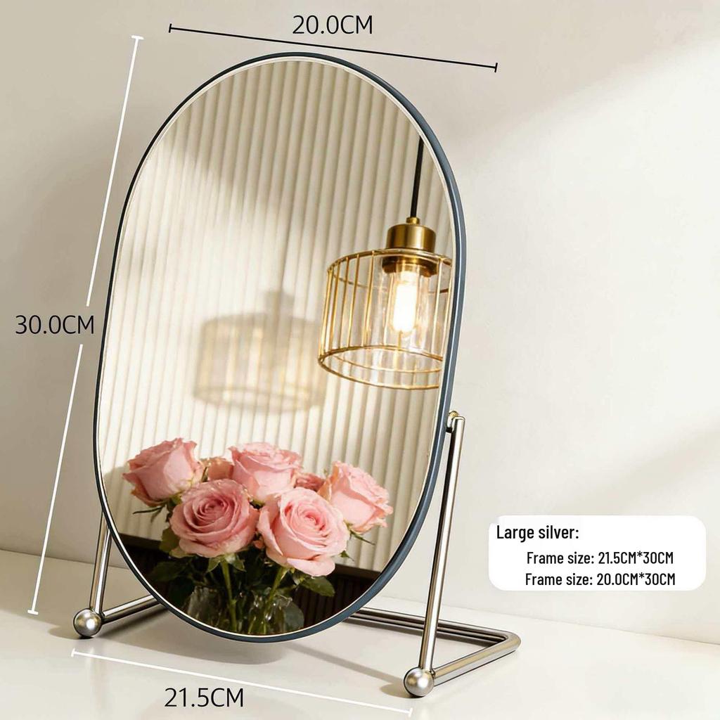 Elegant Rotating Makeup Mirror - Retro Style for Bedroom or Dormitory Dressing Table