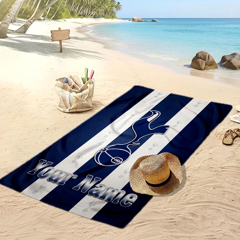Tottenham Hotspur FC Personalisiertes Bedrucktes Strandtuch Fußballlogo Unterstützung Benutzerdefinierter Name Text Absorbierendes Handtuch Für Sport Reisen Besonderes Geschenk