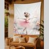 Pink Ballerina Girl Butterfly Anime Tapestry Hanging Tarot Hippie Wall Rugs Dorm Home Decor