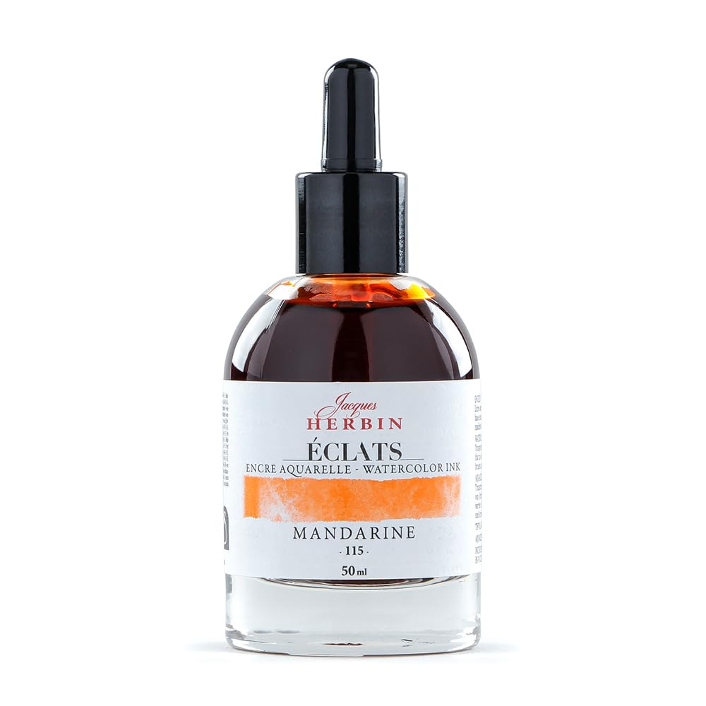 Herbin Watercolor Eclat Hb16115 Ink, Dye, 50ml, Mandarin,