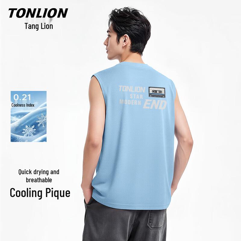 TonLion Men s Ice Feel Sleeveless T-Shirt L