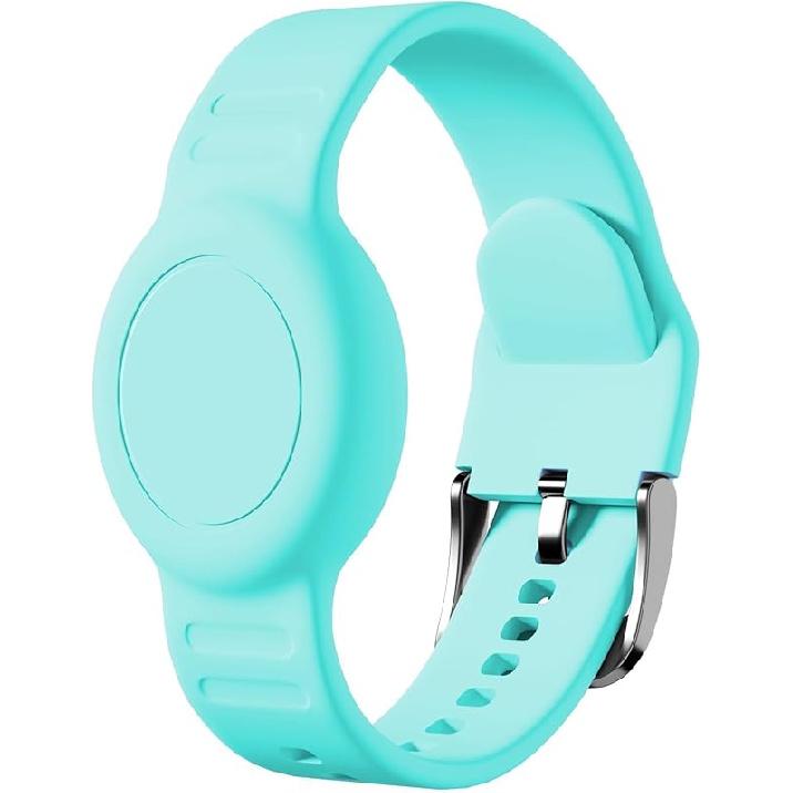 for AirTag Bracelet for Kids, Waterproof Cute Print for Air tag Holder for Kids with Soft Silicone Full Coverage Anti-Lost Hidden for Airtag