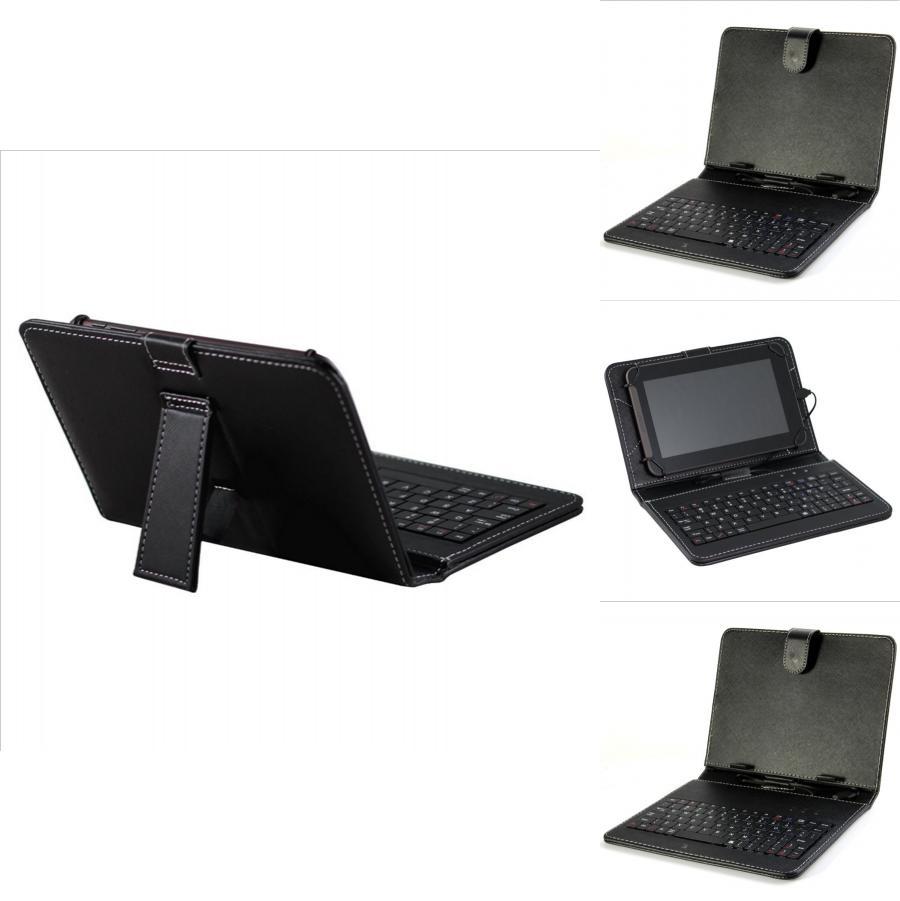 Universal 7-inch Tablet Pc Keyboard Flip Stand Case With Premium Pu Leather Protection