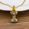 Nidin Fashion Luxury 26 Letters Copper Zircon Pendant Necklace for Women Rainbow Initials Name Necklace Wedding Party Jewelry
