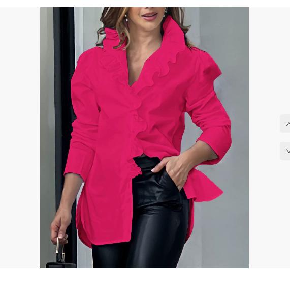 Women Long Sleeve Ruffles Blouse Office Lady Buttons Women White Shirts V Neck Elegant Shirt Woman Fashion Female 26550