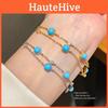 Vintage Geometric Zircon Pendant Bracelet For Women With Retro Style For Gift Giving