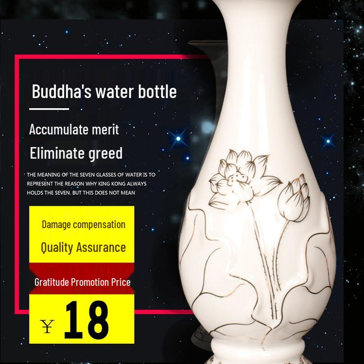 Vaso in Ceramica a Rilievo di Loto per Composizioni Floreali - Ornamento Puro di Guanyin