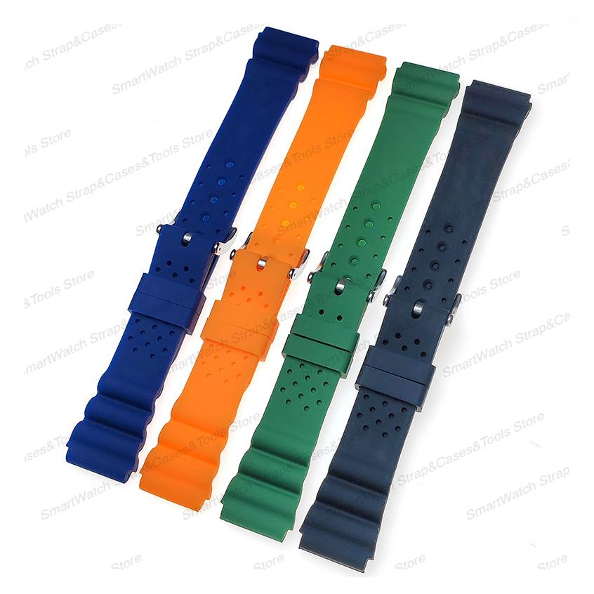 Silicone Watch Straps 18mm 20mm 22mm Waterproof Diver Rubber Watchband for Men Sport Replacement Bracelet Belt Watch Accessories