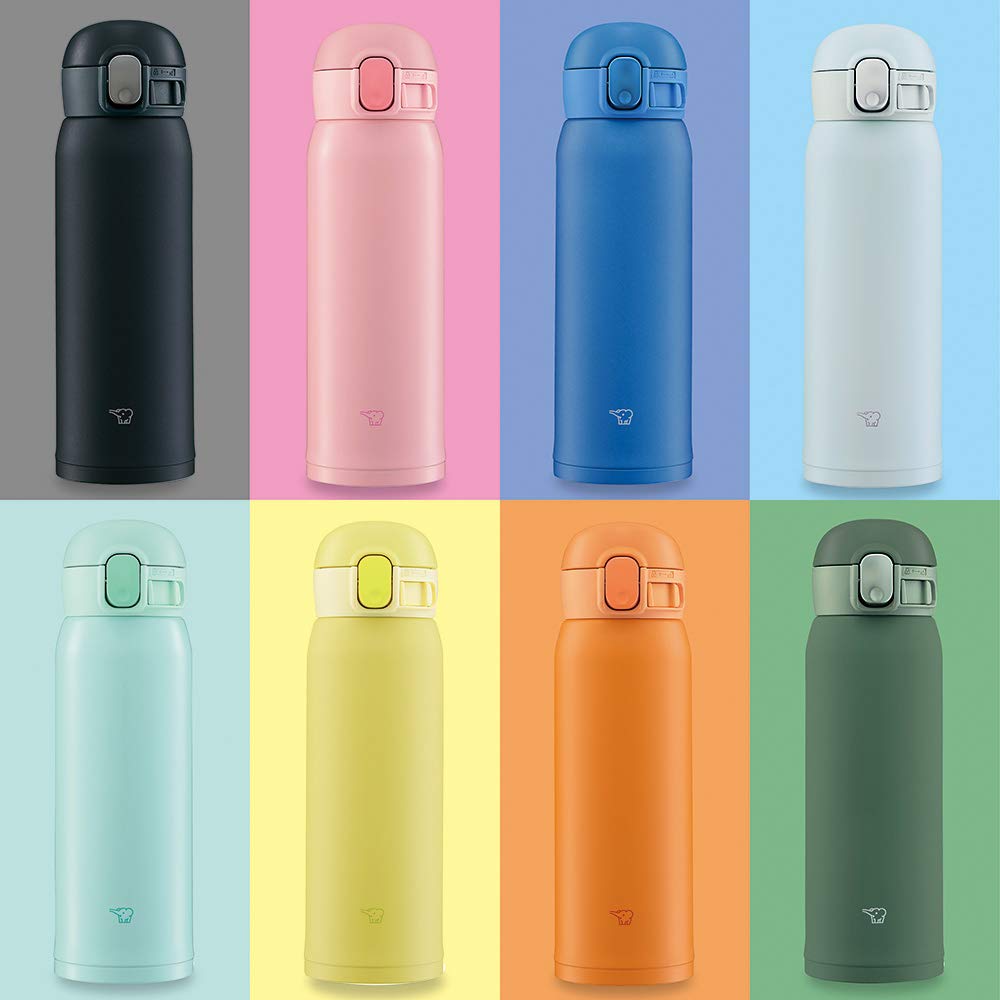 Zojirushi Stainless Steel Water Bottle, 0.48L, One-Touch, Orange, Seamless Design, Model SM-WA48-DA