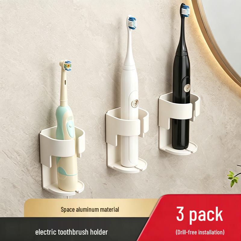 Punch-Free Suction Electric Toothbrush Holder Wall-Mounted Organizer Rack