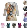 Top Uniforme da Donna con Scollo a V, Tasche, Spacchi Laterali e Maniche a 3/4