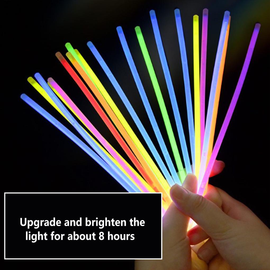 100 Pieces Glow Stick Luminous Portable 5 Colors Single-use Outdoor Party Glowstick Decoration Accessories with Connectors