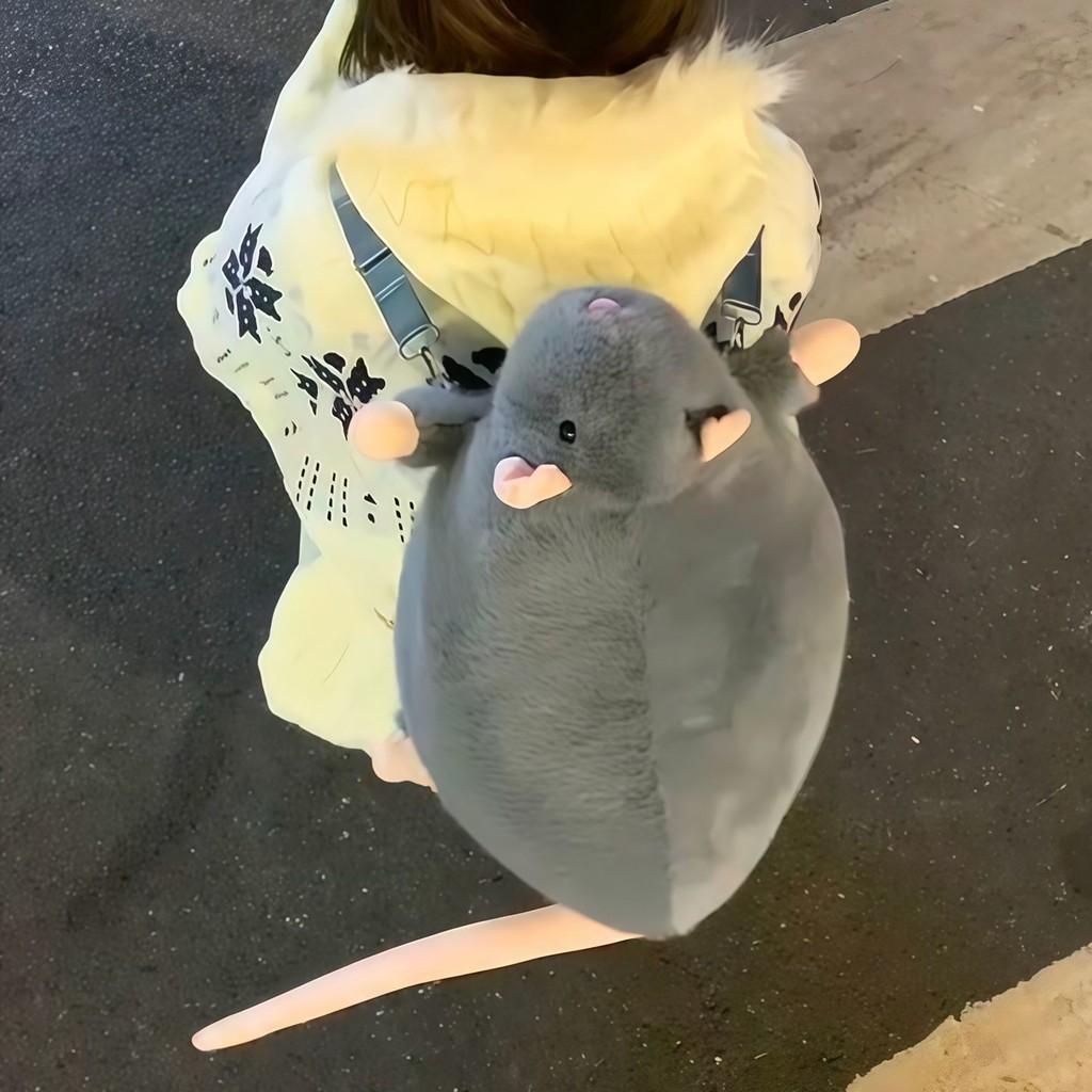 Cartoon Haustier schicke Ratte Plüsch Rucksack für Damen und Herren mit geräumigem Stauraum für den täglichen Gebrauch
