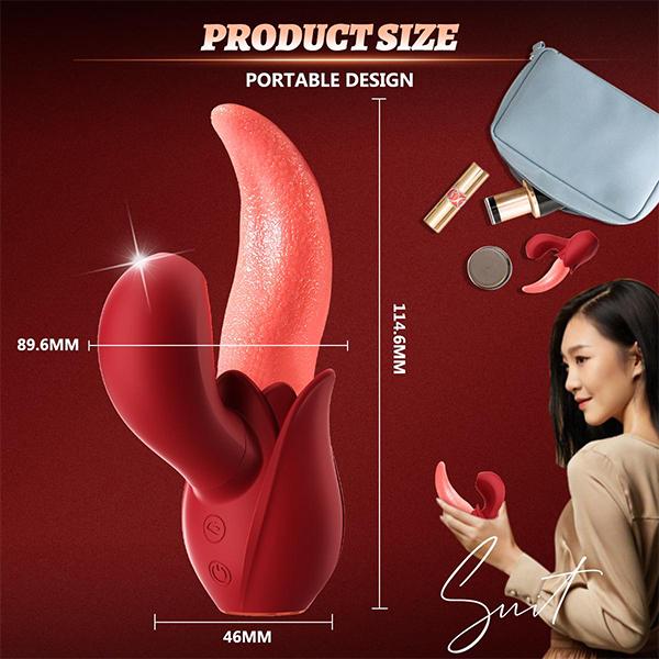 Realistic Tongue Licking Sucking Vibrator Nipples Clitoral Stimulator Clit Sucker Rabbit Sex Toys for Women Female Masturbation