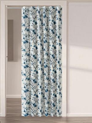 Rideau pliant style japonais à imprimé floral frais Rideau de porte pliant Cuisine Chambre à coucher Salle de bain Séparateur de pièce Rideau d'intimité Rétractable