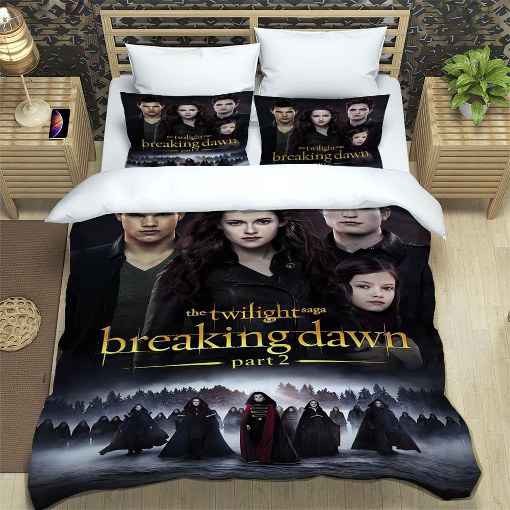 Die Twilight Saga bedruckte Bettwäsche-Sets exquisites Bettwaren-Set Bettbezug Steppbett-Set Bettwäsche-Set Luxuriöses Geburtstagsgeschenk