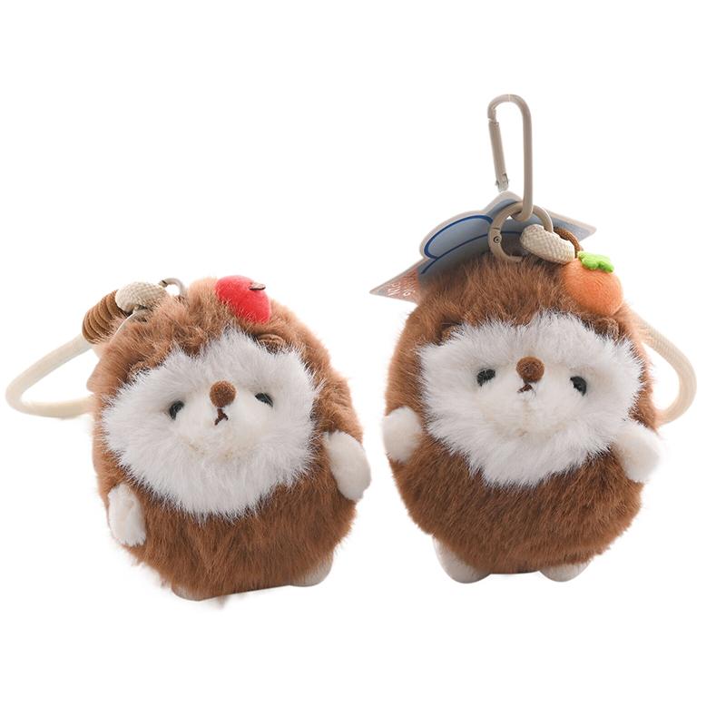 Hedgehog Doll Pendant Doll Hamster Doll Plush Toy Doll Bag School Bag Keychain Bag Charm Car Key Accessories