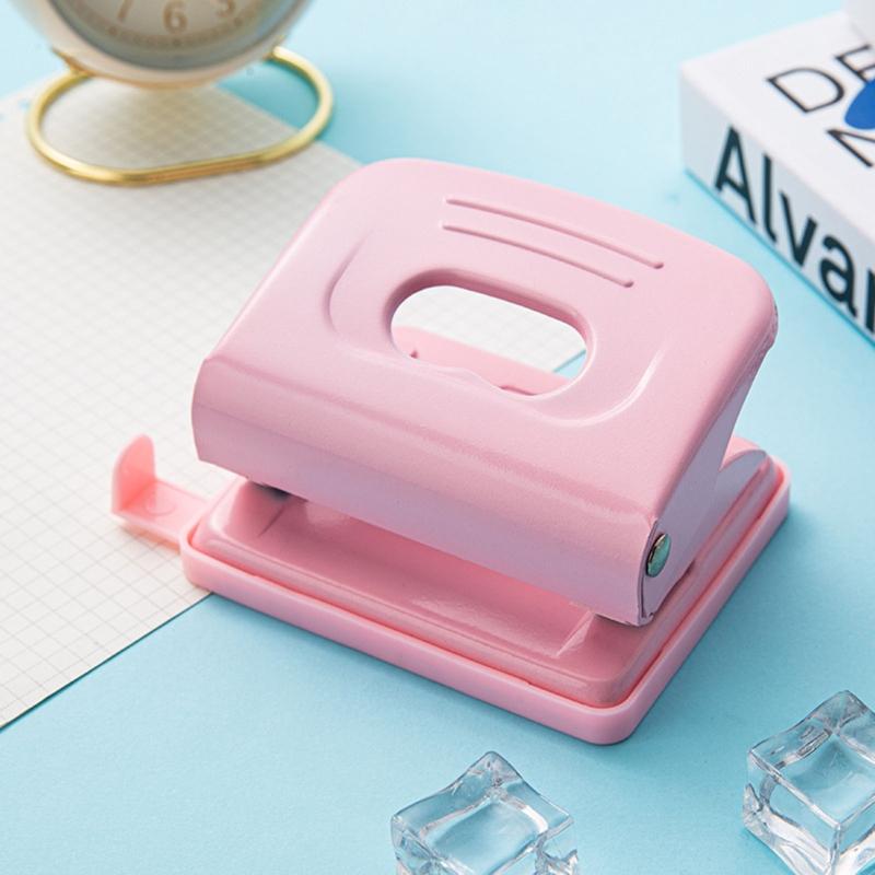 Dual-Hole Puncher Non-slip Handle Portable Hole Punch Tool Effortless Punching 20 Sheets Capacity for DIY Binder Albums