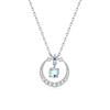 Ciondolo Charm Collana Girocollo in Argento Sterling 925 Pietra di Luna Perla Rotonda Gioielli per Donna Dz610