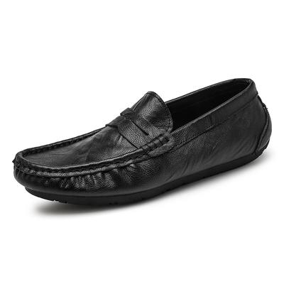 2024 Genuine Leather Men Casual Shoes Italian Men Loafers Moccasins Slip On Men's Flats Breathable Hollow Out Male Driving Shoes