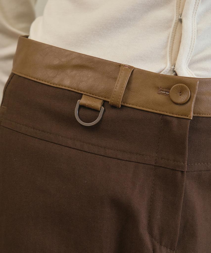 Aueonoseuteljia Auburn Leather Waist Pants_Brown(O25-Pt12)