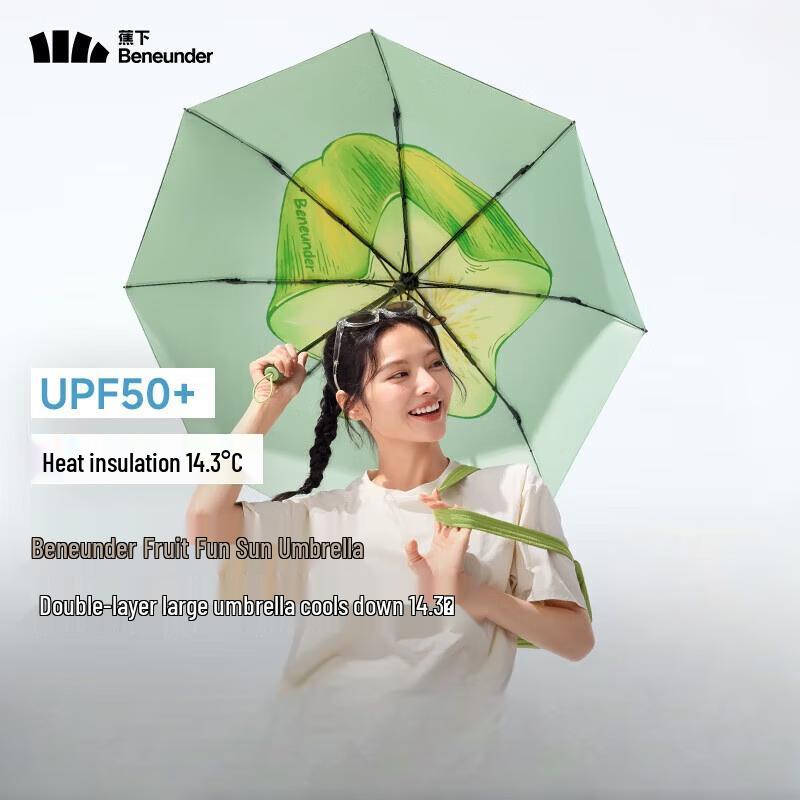 Beneunder Anti-UV Black Glue Three-Fold Umbrella