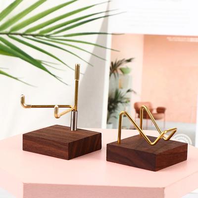 1Pc Art Craft Display Stand Wooden Base Mineral Fossil Stand Display Holder Rack