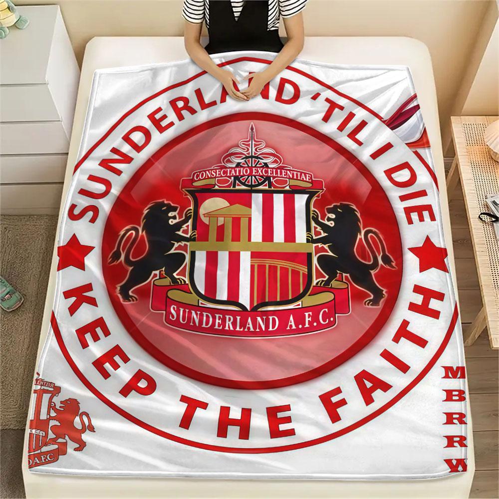 1 Stück Sunderland Association Football Club Gemustert Flanell Decke Geeignet für Alle Jahreszeiten für Heimdekoration Wärme und Komfort Geschenke Feiertagsgeschenk