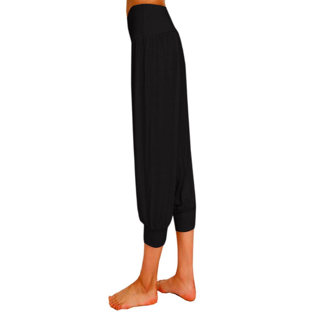Women's Solid Color Loose Casual Yoga Seven-inch Wide-leg Pants
