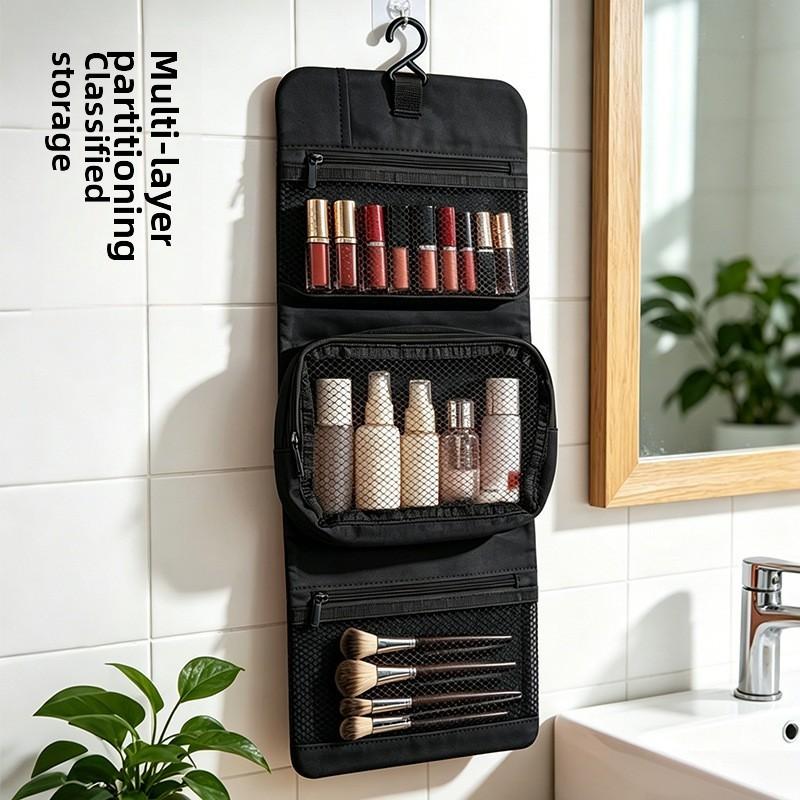 Travel Organizer Bag With Waterproof Layered Compartments For Cosmetics And Toiletries